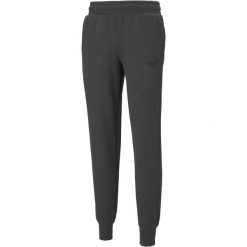 Spodnie sportowe męskie Puma ESS Logo Pants FL. Szare buty sportowe męskie Puma, bez wzorów, z bawełny, bez zapięcia, na fitness i siłownię. Za 169.00 zł.