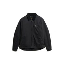 Kurtka ranchowa Superdry Canvas. Czarne kurtki męskie Superdry, m, z aplikacjami, z bawełny, klasyczne, bez kaptura. Za 472.10 zł.