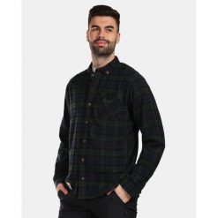 Męska koszula flanelowa Kilpi FLANNY-M. Zielone koszule męskie Kilpi, m, bez wzorów, bez kołnierzyka, bez ramiączek. Za 179.35 zł.