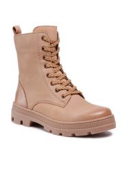 Lasocki Trzewiki WI23-PUSZAN-16 Beżowy. Brązowe botki damskie Lasocki, bez wzorów, z nubiku, bez obcasa, na płaskiej podeszwie, bez zapięcia. Za 229.99 zł.