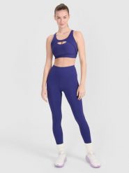 4F Legginsy treningowe z wysokim stanem damskie - granatowe XL. Niebieskie legginsy damskie 4F, s, bez wzorów, z dzianiny, z podwyższonym stanem, na fitness i siłownię. W wyprzedaży za 99.99 zł.