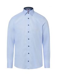 Finshley & Harding koszula biznesowa Mężczyźni Slim Fit Bawełna (100%) niebieski, 44. Niebieskie koszule męskie Finshley & Harding, m, bez wzorów, z bawełny, biznesowe, bez kołnierzyka, bez ramiączek. Za 229.95 zł.