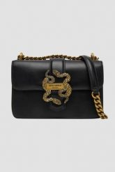 JUST CAVALLI Czarna kopertówka Iconic Snakes - Style 8. Czarne torebki do ręki damskie Just Cavalli, z aplikacjami, z materiału, zdobione, bez dodatków. W wyprzedaży za 585.99 zł.