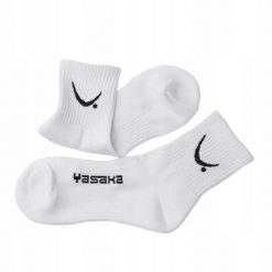 SKARPETY do TENISA STOŁOWEGO PING PONGA BAWEŁNIANE YASAKA rozmiar 39-42. Białe skarpetki damskie YASAKA, bez wzorów, z bawełny. Za 45.00 zł.
