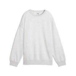 Damska bluza oversize z okrągłym dekoltem Essentials PUMA. Szare bluzy damskie Puma, xl, bez wzorów, z bawełny, eleganckie, bez ramiączek, bez kaptura. Za 229.00 zł.
