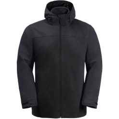 Kurtka w góry męska Jack Wolfskin Taubenberg. Czarne kurtki męskie Jack Wolfskin, l, bez wzorów, z materiału, klasyczne, z kapturem. Za 865.90 zł.