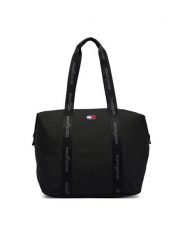 Tommy Jeans Torebka Tjw Ess Daily Tote AW0AW19039 Czarny. Czarne shopperki damskie Tommy Jeans, bez wzorów, z jeansu, bez dodatków. Za 329.99 zł.