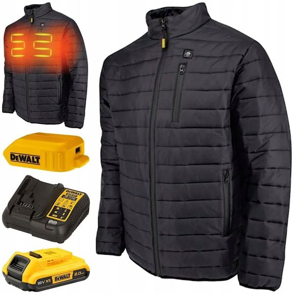 KURTKA PODGRZEWANA DEWALT M. Kurtki męskie Dewalt, m, bez wzorów, bez kaptura. Za 535.90 zł.