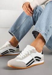 Białe Sneakersy Typu Klasyczne Tenisówki Zdobione Przeszyciami Zardiva. Białe trampki i tenisówki damskie Renee, z aplikacjami, z jeansu, bez zapięcia. Za 69.99 zł.