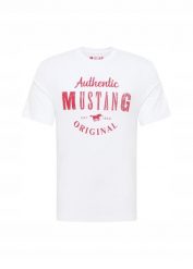 Męski T-Shirt Mustang Style Alex C Print General White 1012988 2045. Białe t-shirty męskie Mustang, l, bez wzorów, bez kołnierzyka, bez ramiączek. Za 79.99 zł.