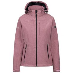 Trespass Fryatt - Damska kurtka softshell Light Mulberry Marl. Fioletowe kurtki sportowe damskie Trespass, na zimę, z aplikacjami, z gumy, bez ramiączek, bez kaptura, narciarskie. Za 450.33 zł.