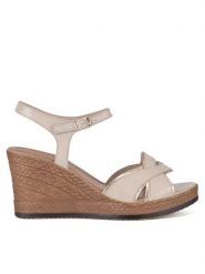 Lasocki Sandały WI23-283-09 Beżowy. Brązowe sandały damskie Lasocki, bez wzorów, ze skóry, bez obcasa, na koturnie, bez zapięcia. Za 179.99 zł.