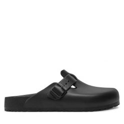 Klapki Birkenstock. Czarne klapki męskie Birkenstock, bez wzorów, bez zapięcia. Za 229.99 zł.
