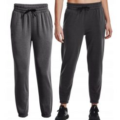 Spodnie dresowe dla kobiet Under Armour Rival Terry Jogger. Szare spodnie dresowe damskie Under Armour, bez wzorów, z dresówki, sportowe, trekkingowe. W wyprzedaży za 179.99 zł.