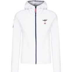Bluza AERONAUTICA MILITARE. Białe bluzy damskie Aeronautica Militare, bez wzorów, z tkaniny, bez ramiączek, z kapturem. W wyprzedaży za 526.00 zł.