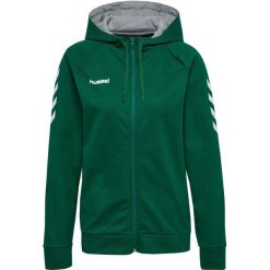 Bluza z kapturem do piłki ręcznej damska Hummel Go Cotton Zip Hoodie Woman. Zielone bluzy damskie Hummel, s, bez wzorów, z bawełny, klasyczne, bez ramiączek, z kapturem. Za 98.00 zł.
