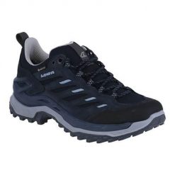 Buty trekkingowe damskie Lowa Innovo Low Gtx. Niebieskie obuwie trekkingowe damskie Lowa, z materiału, bez zapięcia. Za 1,038.00 zł.