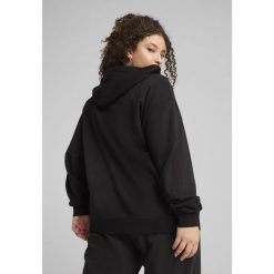 Damska rozpinana bluza z kapturem i małym logo ESS Comfort PUMA Black. Czarne bluzy damskie Puma, m, bez wzorów, eleganckie, bez ramiączek, z kapturem. Za 199.99 zł.