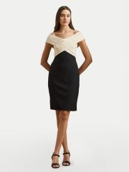 LAUREN RALPH LAUREN Sukienka koktajlowa 253963476001 Czarny Slim Fit. Czarne sukienki damskie Lauren Ralph Lauren, bez wzorów, z syntetyku, wizytowe, bez kołnierzyka, bez ramiączek. Za 619.99 zł.