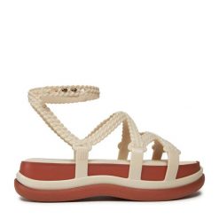 Sandały Melissa. Brązowe sandały damskie Melissa, bez wzorów, bez obcasa, na koturnie, bez zapięcia. Za 449.99 zł.