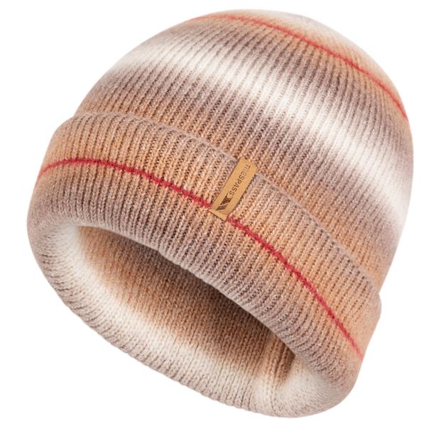 Czapka Unisex Dla Dorosłych Chevron. Brązowe czapki damskie Trespass, bez wzorów, z dzianiny. Za 48.99 zł.
