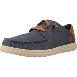 Buty SKECHERS MELSON - MOC TOE Niebieski. Niebieskie buty zimowe męskie Skechers, bez wzorów, z tkaniny, bez obcasa, bez zapięcia. Za 290.00 zł.