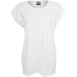 Koszulka Damska Z Rozszerzonym Ramieniem. Białe bluzki damskie Urban Classics, xl, bez wzorów, sportowe, bez kołnierzyka, bez ramiączek. Za 48.99 zł.