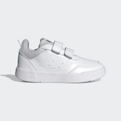 Buty Tensaur Sport 3.0 CF K. Białe buty sportowe męskie Adidas, bez wzorów, z gumy, bez zapięcia, na jogę i pilates. Za 169.00 zł.