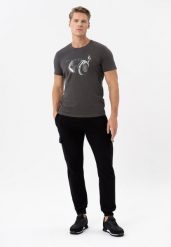 T-STARDUST. Szare t-shirty męskie Volcano, m, bez wzorów, z bawełny, bez kołnierzyka, bez ramiączek. Za 59.99 zł.