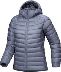 Kurtka puchowa damska Arcteryx Cerium Hoody - stratus. Kurtki sportowe damskie Black Diamond, bez wzorów, z puchu, bez ramiączek, bez kaptura. Za 1,672.66 zł.