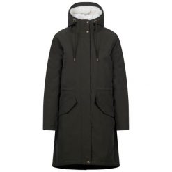 Trespass Vailsom - Damska kurtka przeciwdeszczowa Dark Vine. Zielone kurtki sportowe damskie Trespass, xl, bez wzorów, z futra, bez ramiączek, z kapturem, trekkingowe. Za 375.90 zł.