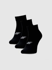 4F Skarpetki casual za kostkę (3-pack) damskie - czarne 35-38. Czarne skarpetki damskie 4F, bez wzorów, z bawełny. Za 49.99 zł.
