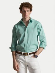 Polo Ralph Lauren Koszula 710B20512008 Zielony Custom Fit. Zielone koszule męskie Polo Ralph Lauren, m, bez wzorów, z bawełny, bez kołnierzyka, bez ramiączek. Za 729.99 zł.