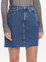 Tommy Jeans Spódnica jeansowa DW0DW17285 Niebieski Slim Fit. Niebieskie spódnice damskie Tommy Jeans, bez wzorów, z bawełny. Za 199.99 zł.