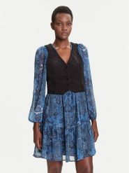 Desigual Sukienka codzienna Chaleco 25WWVW27 Niebieski Regular Fit. Niebieskie sukienki damskie Desigual, na co dzień, xs, bez wzorów, z syntetyku, bez kołnierzyka, bez ramiączek, proste. Za 589.99 zł.