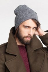 Czapka Męska PaMaMi J.szara Mulina 14002-029. Szare czapki męskie na jesień, bez wzorów. Za 59.00 zł.