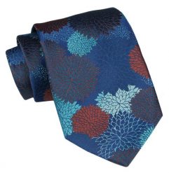 Klasyczny Krawat Męski - ALTIES - Kolorowy w Kwiaty. Krawaty i muchy Alties, bez wzorów, z tkaniny, eleganckie. Za 49.00 zł.