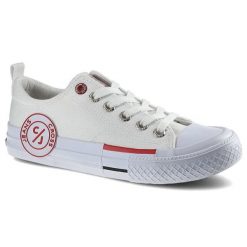 Białe Trampki Cross Jeans Damskie Modne Półbuty. Białe półbuty damskie Cross Jeans, na lato, z aplikacjami, z jeansu, eleganckie, bez obcasa, na płaskiej podeszwie, bez zapięcia. Za 99.99 zł.