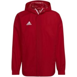 Kurtka piłkarska męska Adidas Entrada 22 All-Weather. Białe kurtki męskie Adidas, l, bez wzorów, sportowe, bez kaptura. Za 176.68 zł.