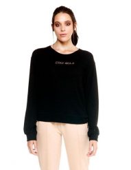 Damska bluza z okrągłym dekoltem Winter Chic Boxing Leone. Czarne bluzy damskie LEONE 1947 APPAREL, l, bez wzorów, z materiału, sportowe, bez ramiączek, z kapturem. Za 147.31 zł.