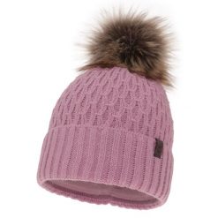 Czapka Zimowa Damska z Pomponem Fioletowa. Fioletowe czapki damskie Molly, na zimę, bez wzorów, z materiału. Za 59.00 zł.