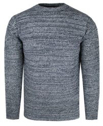 Męski Sweter Dziergany (Knit) - Brave Soul - Granatowy Melanż. Niebieskie swetry męskie Brave Soul, l, bez wzorów, dziergany, bez kołnierzyka, bez ramiączek. Za 119.00 zł.