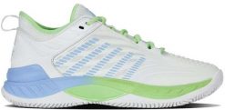 Tennis shoes for ladies K-SWISS HYPERCOURT SUPREME 2 CLAY white/green EU38. Białe obuwie sportowe damskie K-SWISS, bez wzorów, bez zapięcia. Za 637.88 zł.