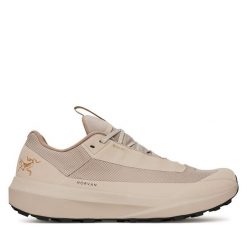 Trekkingi Arc'teryx. Brązowe buty zimowe męskie Arc'teryx, bez wzorów, z gore-texu, bez obcasa, bez zapięcia. Za 669.99 zł.