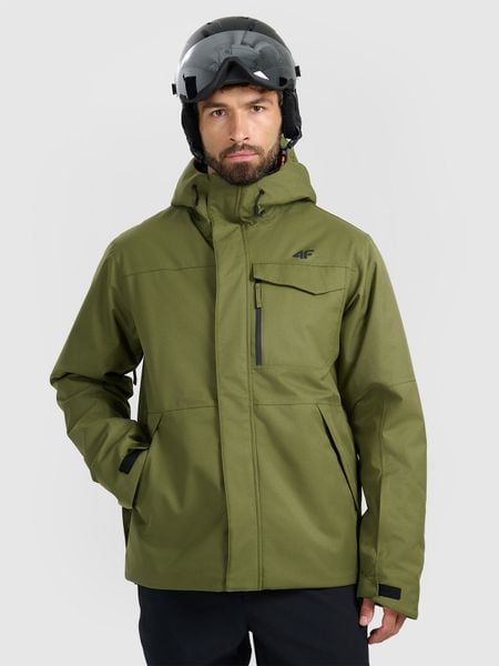 4F Kurtka narciarska membrana 10000 męska - khaki 3XL. Brązowe kurtki sportowe męskie 4F, na zimę, m, bez wzorów, z materiału, bez kaptura, narciarskie. Za 699.99 zł.