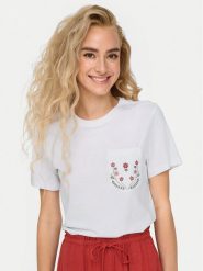 ONLY T-Shirt Polly 15317989 Biały Regular Fit. Białe t-shirty damskie ONLY, xs, bez wzorów, z bawełny, bez kołnierzyka, bez ramiączek. Za 59.99 zł.