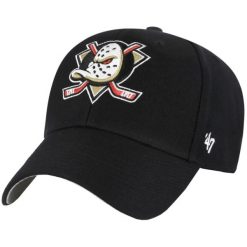 Czapka z daszkiem dla dorosłych 47 NHL Anaheim Ducks Cap. Czarne czapki damskie 47 Brand, bez wzorów, z materiału, sportowe. Za 109.99 zł.