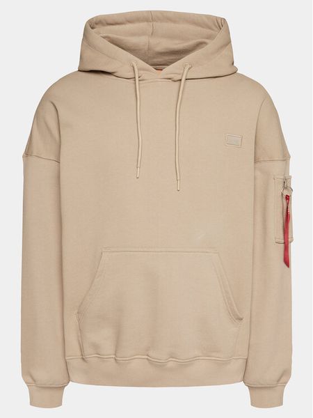 Alpha Industries Bluza Essentials 146335 Beżowy Relaxed Fit. Brązowe bluzy męskie Alpha Industries, l, bez wzorów, z syntetyku, bez ramiączek, bez kaptura. Za 249.99 zł.