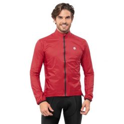 Kurtka przeciwdeszczowa rowerowa męska J2 Montvernier. Czerwone kurtki męskie SIROKO, m, bez wzorów, z nylonu, bez kaptura, rowerowe. W wyprzedaży za 220.95 zł.