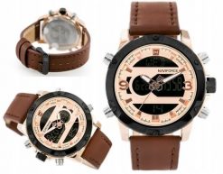 Zegarek Naviforce ZEGAREK MĘSKI NAVIFORCE - NF9097 - brown/rosegold. Brązowe zegarki męskie Naviforce, bez wzorów. Za 257.84 zł.